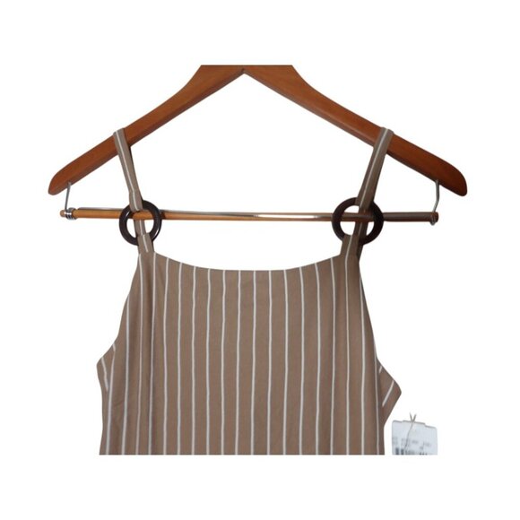 Women's Speechless Tie Back Tan White Stripe Dress Summer Sleeveless NWT Small S - Picture 2 of 4